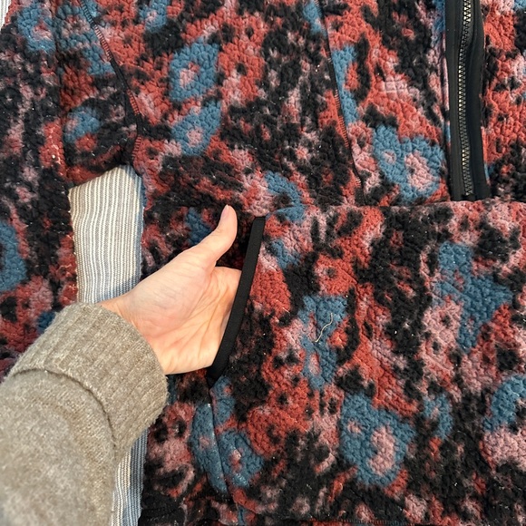 Prana Lined Cozy Sherpa Half Zip Pullover Hoodie Sweater Medium - Picture 4 of 5